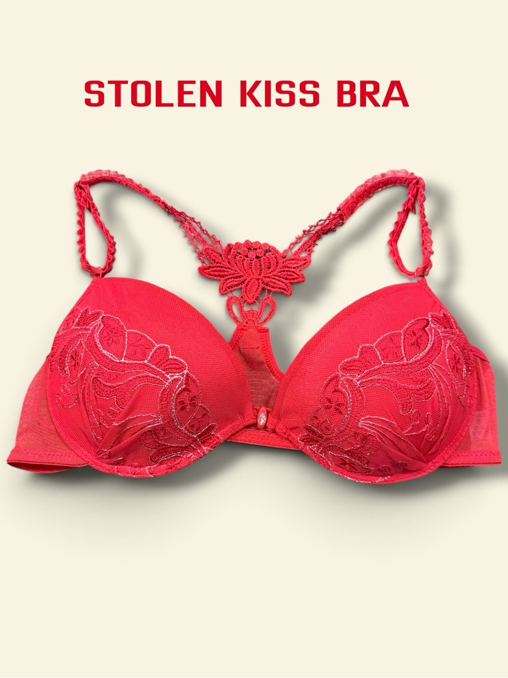 🌺Beijo Roubado “Stolen Kiss” Red Lace Push-Up Bra